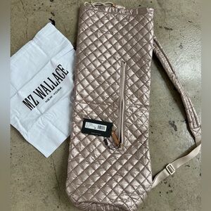 NWT MZ Wallace Yoga Matt Bag, Quilted Rose Gold Metal
